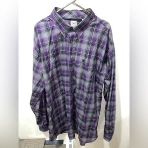 Cinch Purple and Gray Casual Button Down Shirt